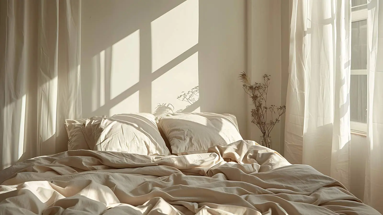 Aesthetic Neutral Scandinavian Bedroom Interior Design — free download from Dotvec