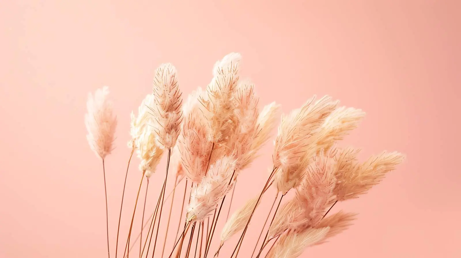 Aesthetic Beige Rabbit Tail Grass on Pink Background — free download from Dotvec