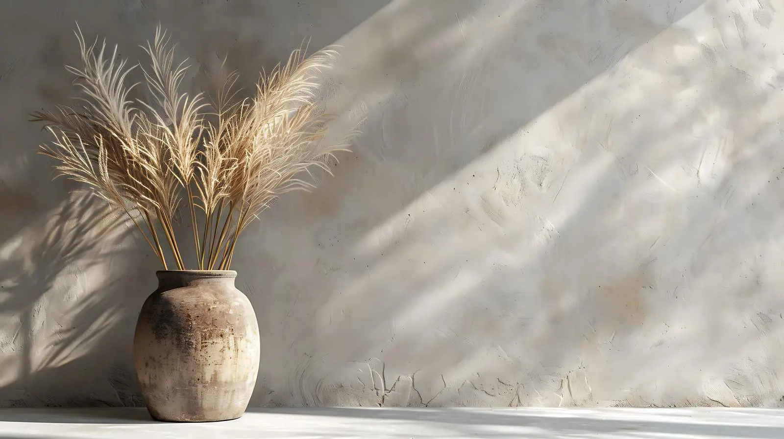 Aesthetic Bohemian Pampas Grass in Clay Pot — free download from Dotvec