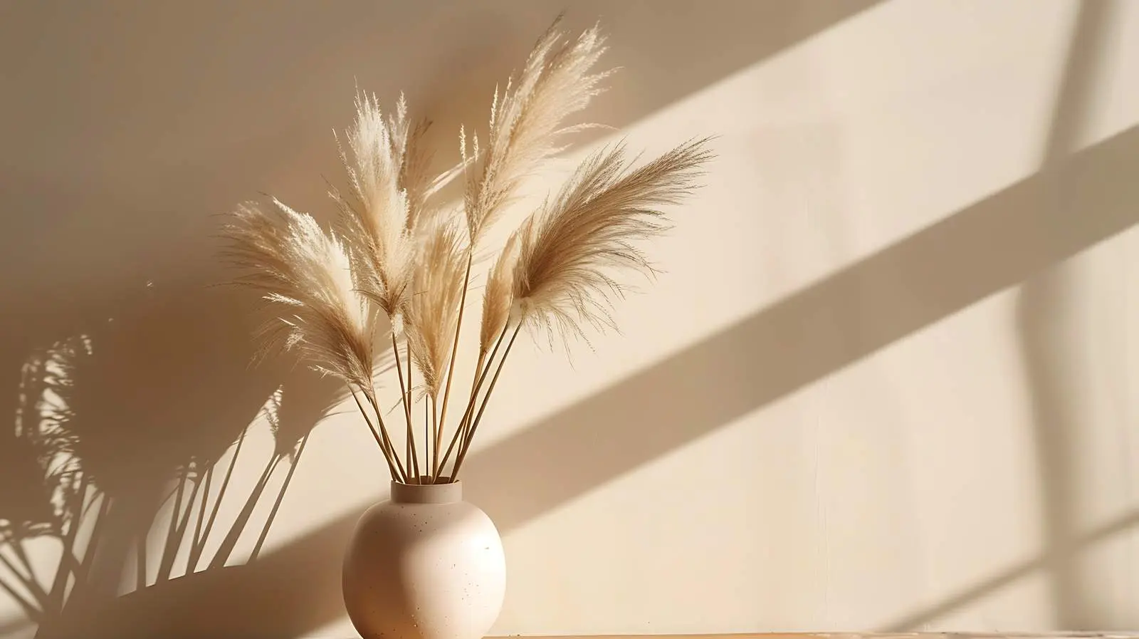 Bohemian Pampas Grass in Neutral Vase – free tranquil atmosphere image from Dotvec