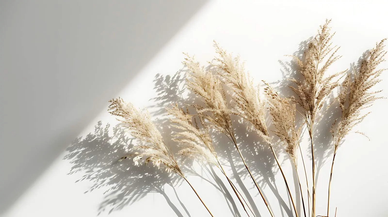 Aesthetic Dried Beige Grass Reeds Against Shade — free download from Dotvec