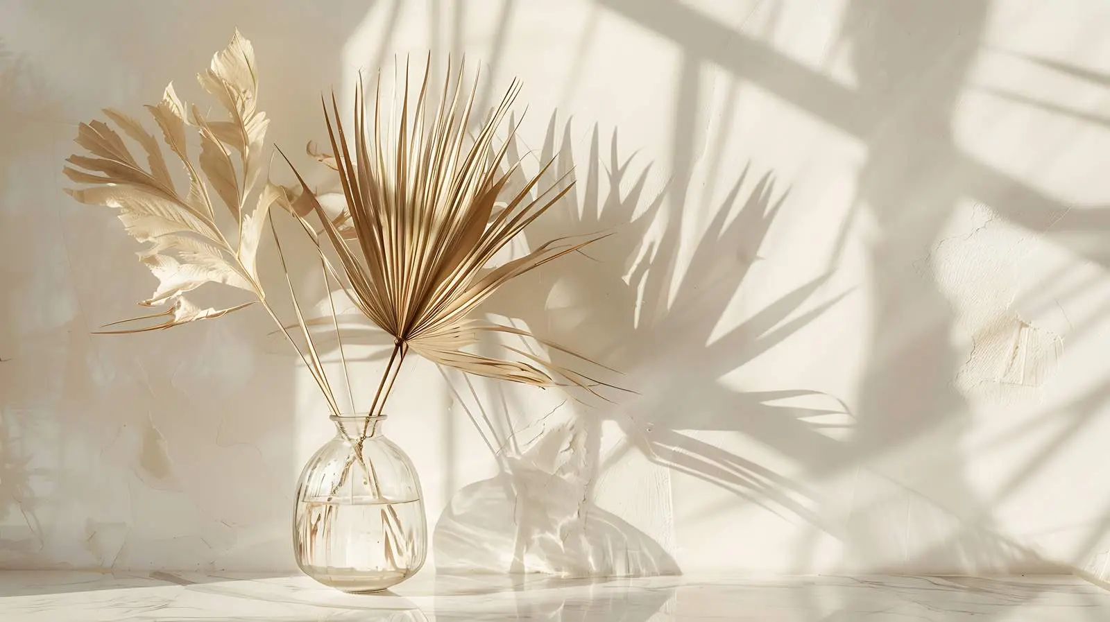 Aesthetic Dried Palm Leaf in Glass Vase – free elegant display image from Dotvec