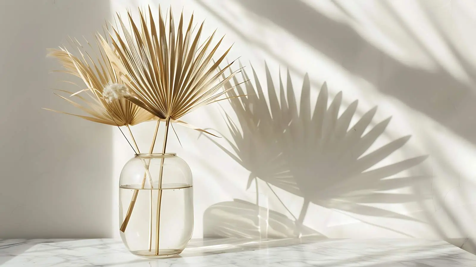 Dried Beige Palm Leaf in Glass Vase — free download from Dotvec