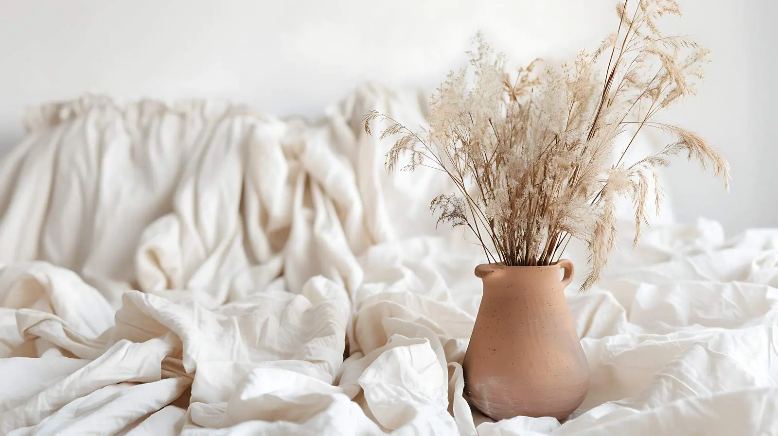 Dried Grass Stems in Glass Vase – free vintage decor image from Dotvec