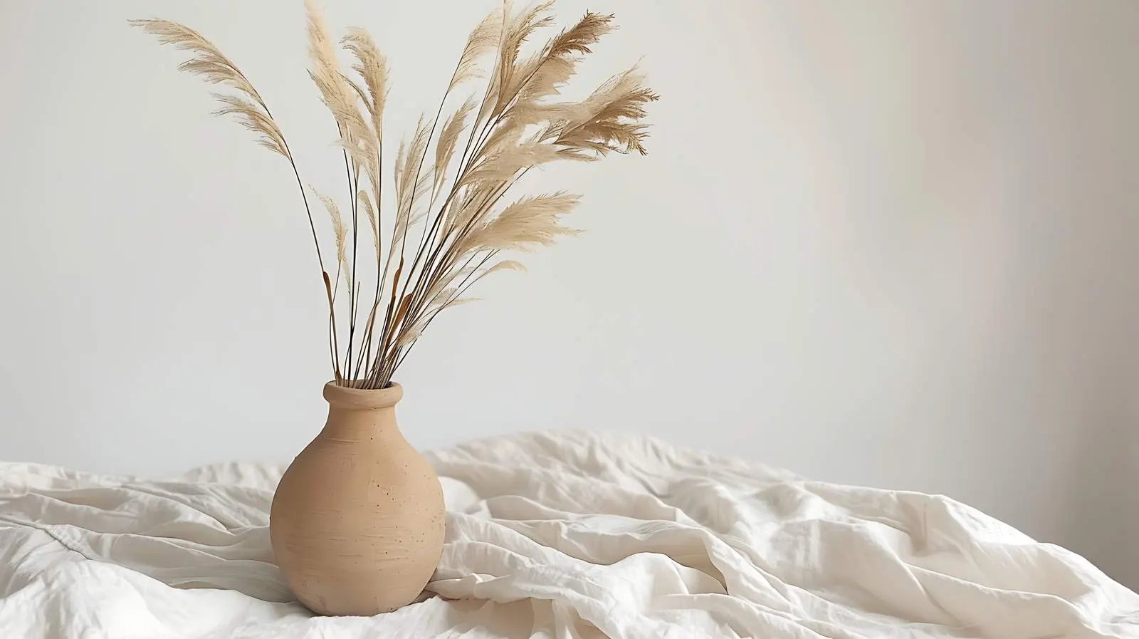 Dried Grass Stems in Neutral Glass Vase — free download from Dotvec