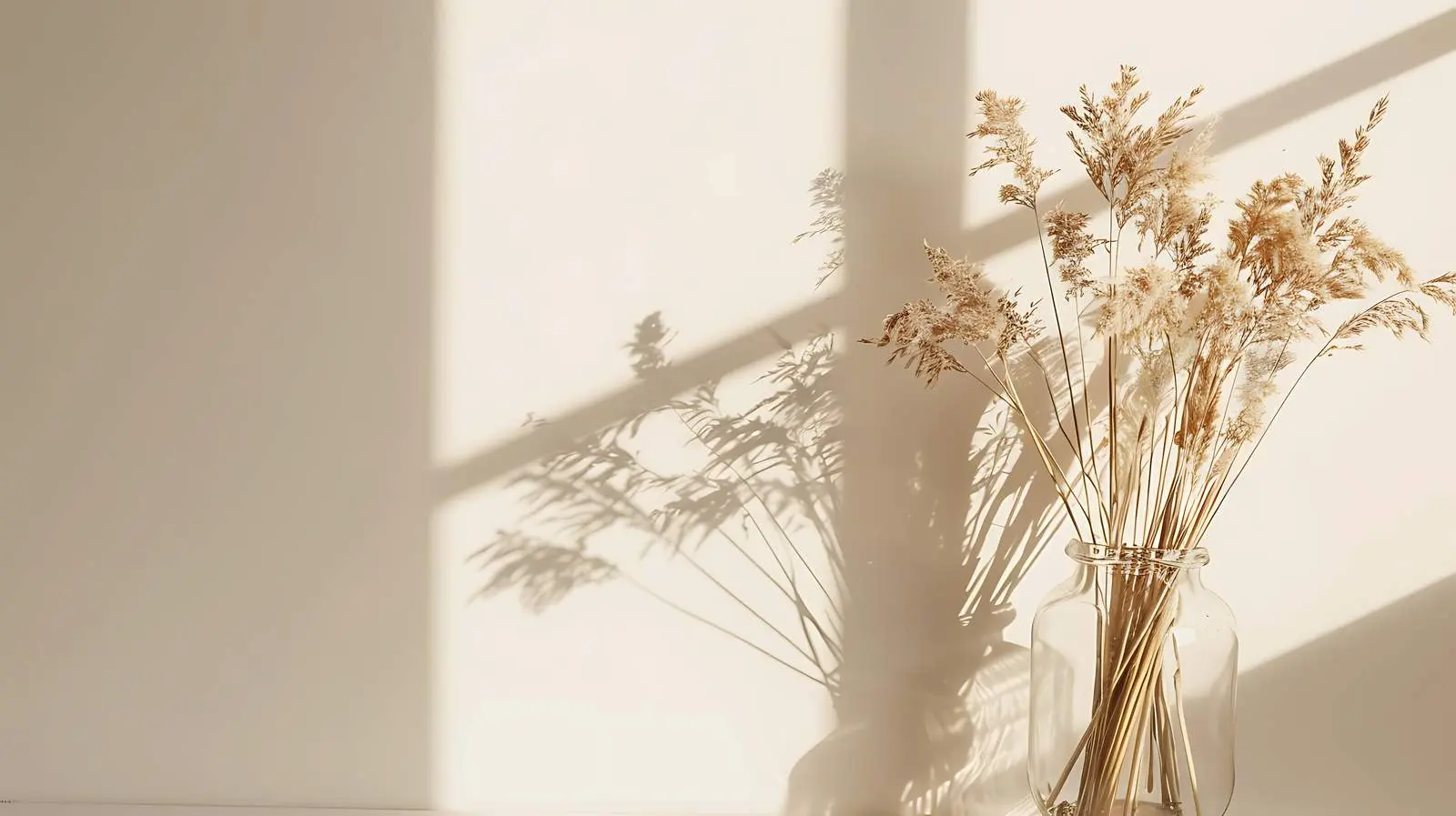 Aesthetic Dried Grass Stems in Glass Vase — free download from Dotvec