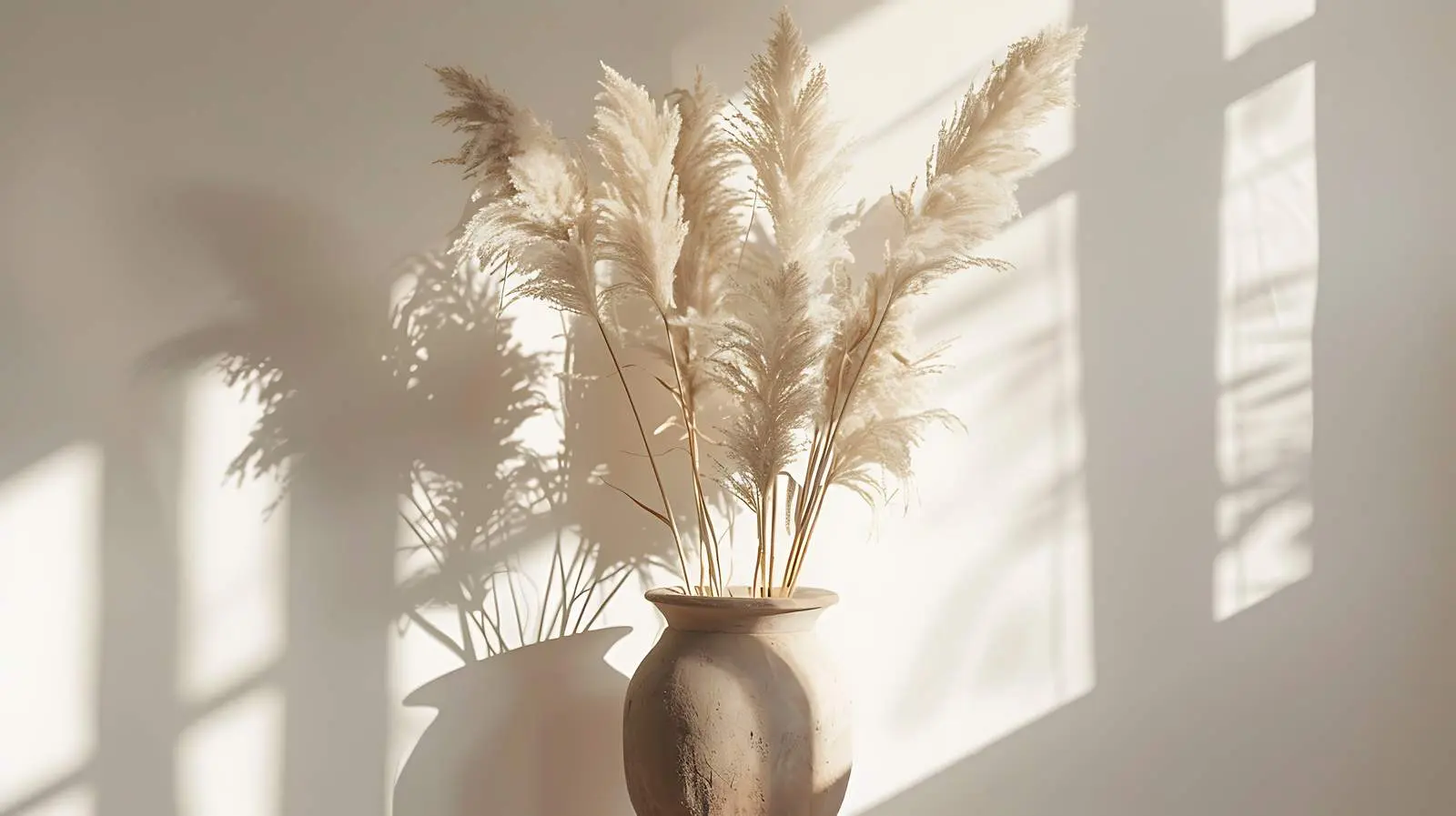 Stylish Dried Pampas Grass in Clay Pot — free download from Dotvec
