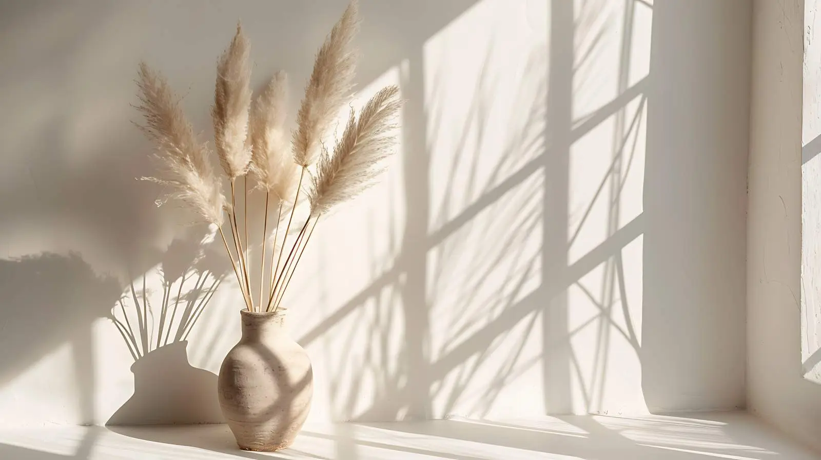 Stylish Dried Pampas Grass in Clay Pot – free dried pampas grass image from Dotvec