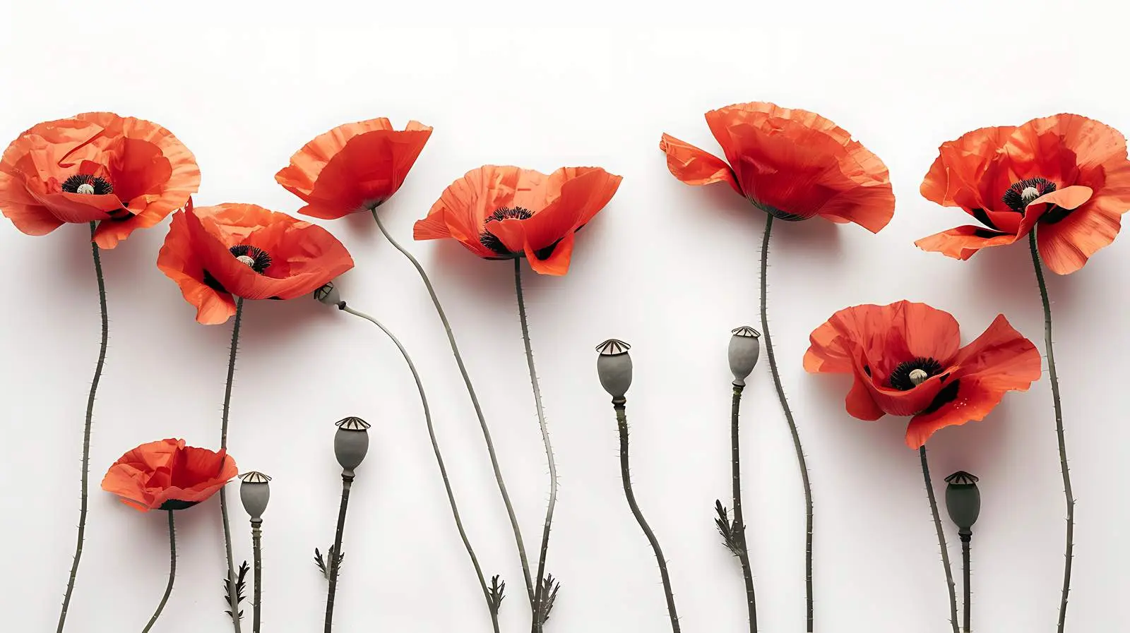 Elegant Poppy Stems in Warm Sunlight — free download from Dotvec