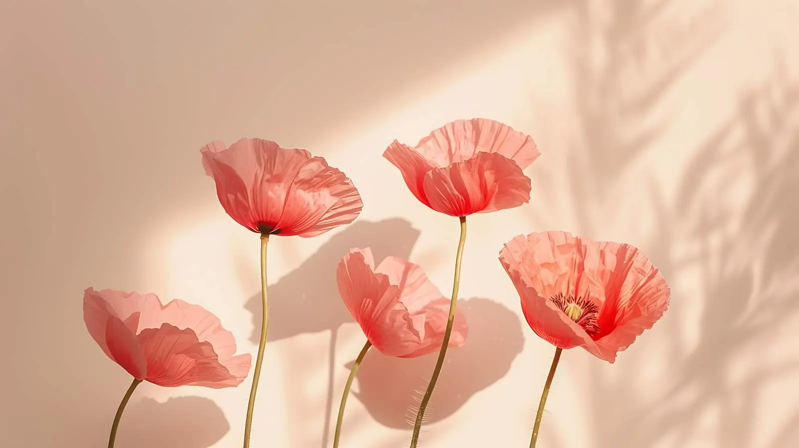 Elegant Poppy Stems Bathed in Warm Sunlight — free download from Dotvec