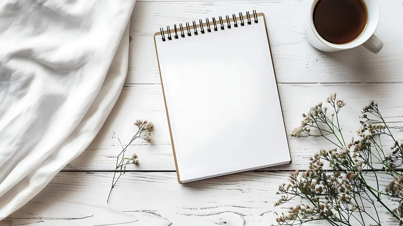 Elegant Aesthetic Workspace with Notebook and Paper — free download from Dotvec