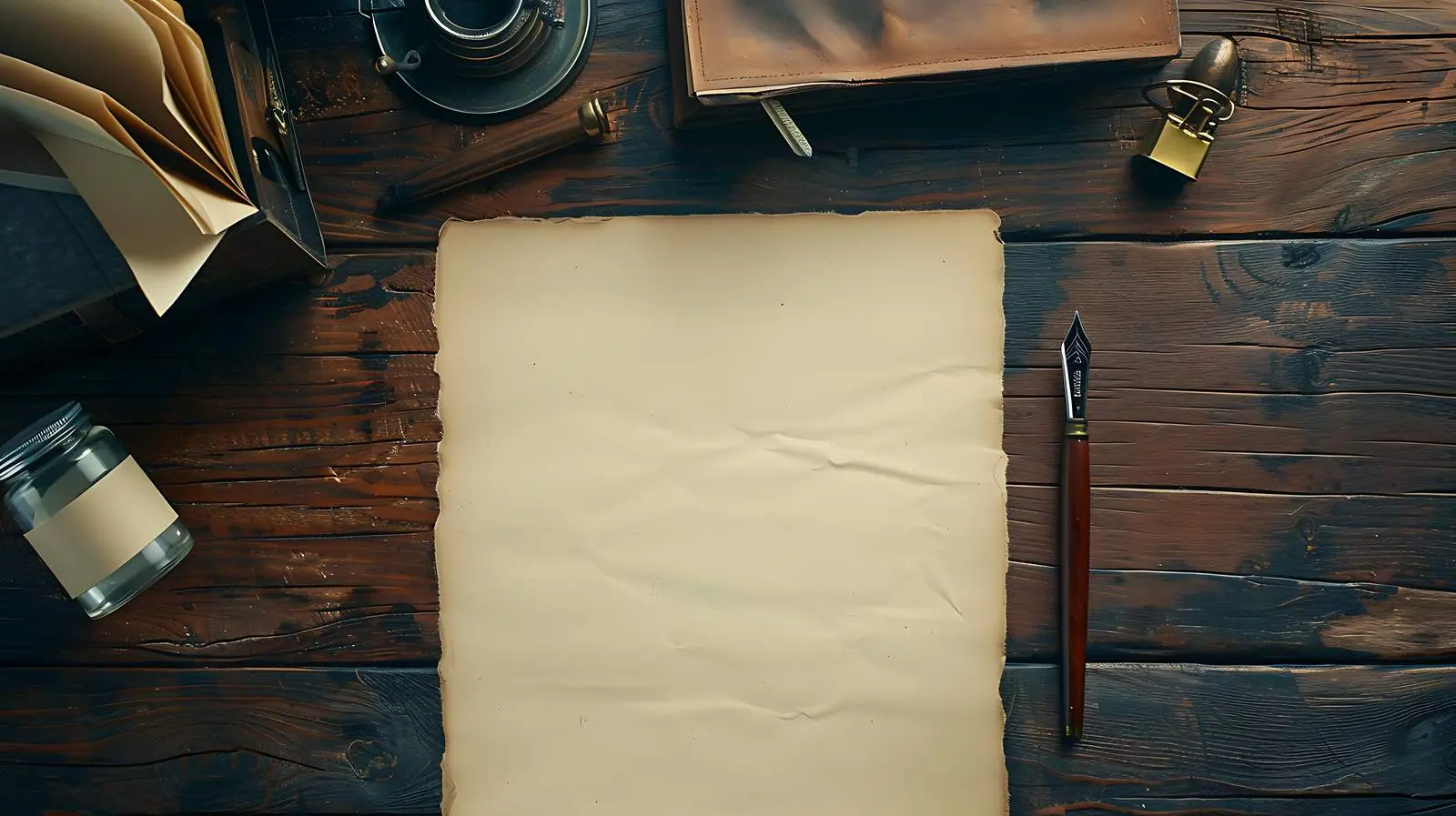 Aesthetic Elegant Workspace with Blank Paper — free download from Dotvec