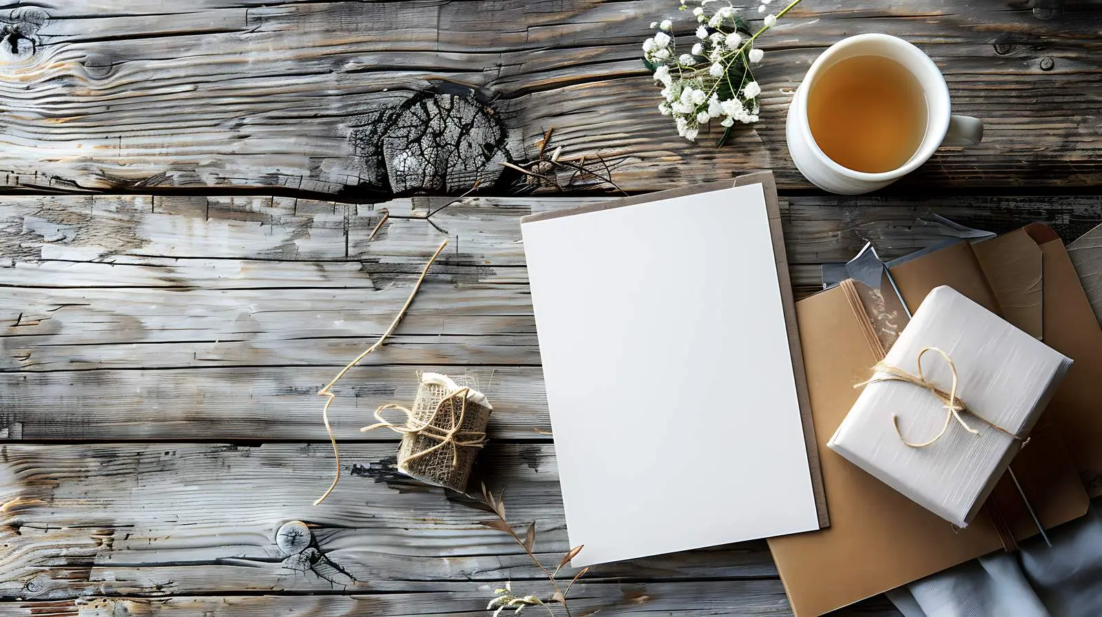 Elegant Aesthetic Workspace with Notebook and Blank Paper – free professional setup image from Dotvec