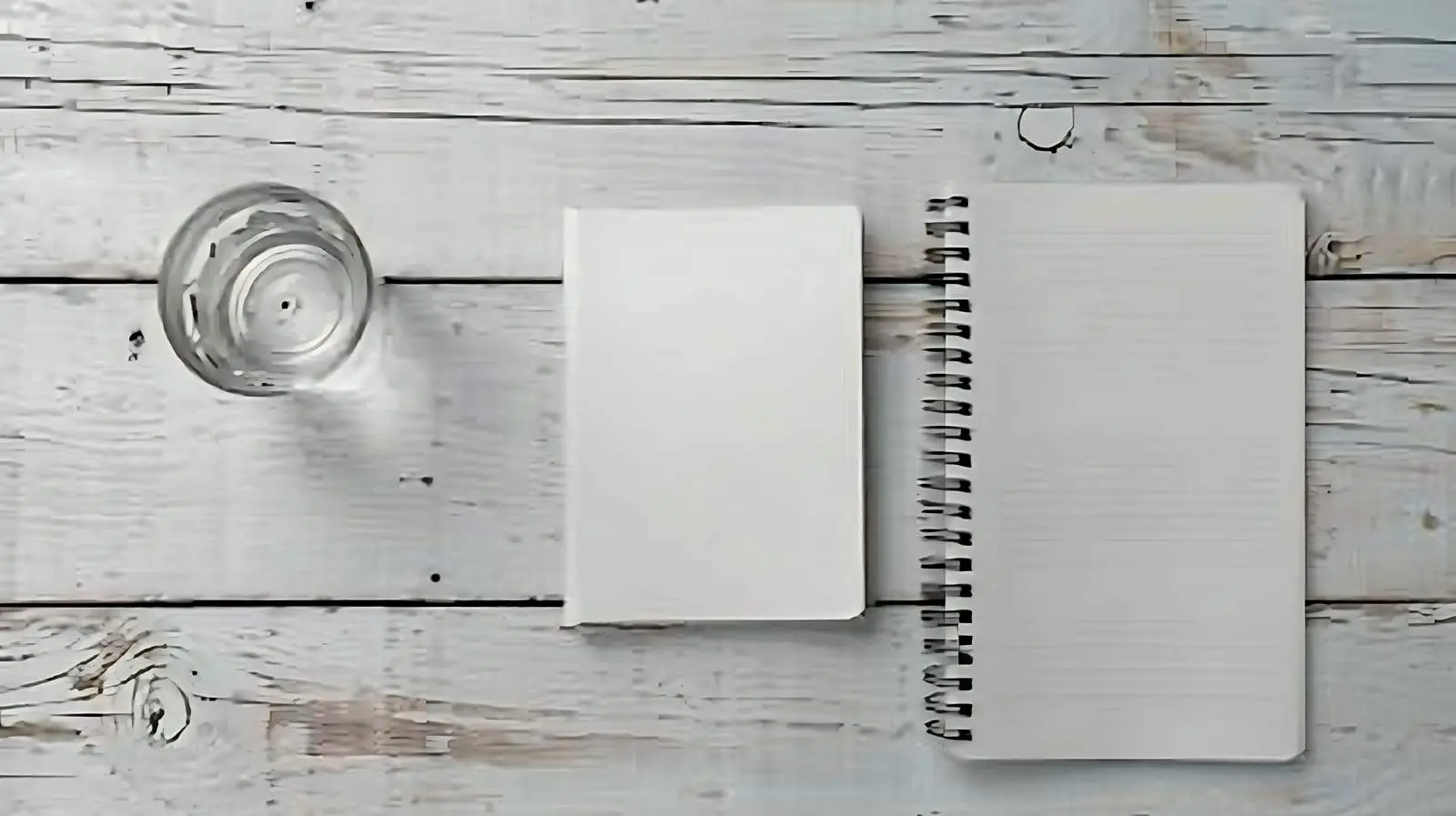 Aesthetic Elegant Workspace with Notebook and Water — free download from Dotvec