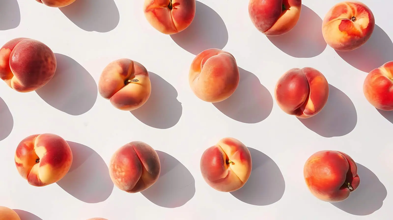 Aesthetic Flat Lay of Fresh Peaches – free retro image from Dotvec