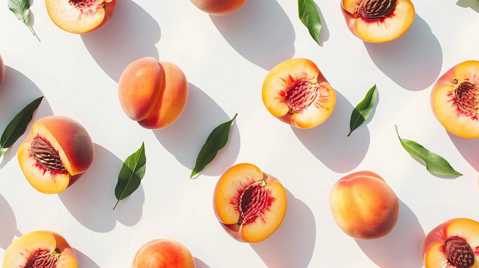 Fresh Peaches Flat Lay Aesthetic Background — free download from Dotvec