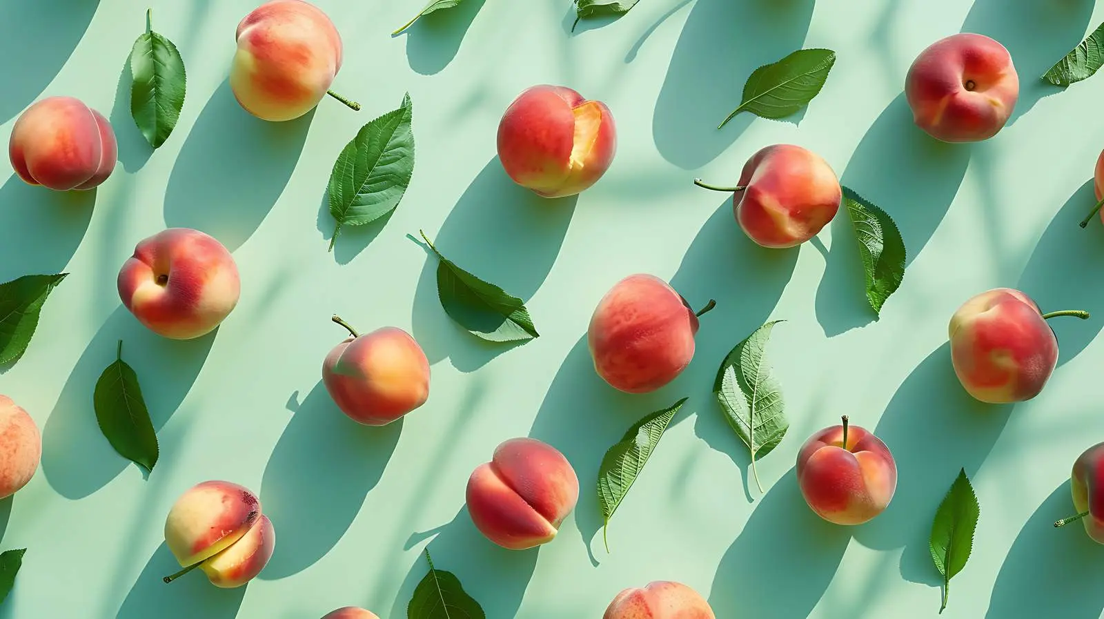 Aesthetic Flat Lay of Fresh Peaches — free download from Dotvec