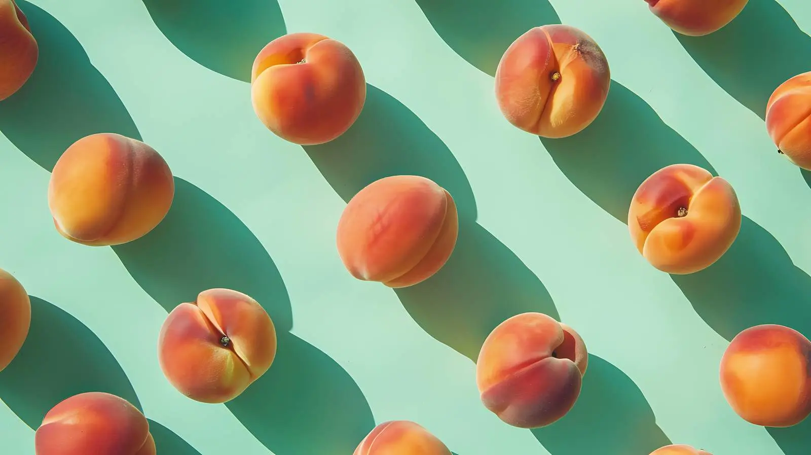 Aesthetic Flat Lay Composition of Fresh Peaches — free download from Dotvec