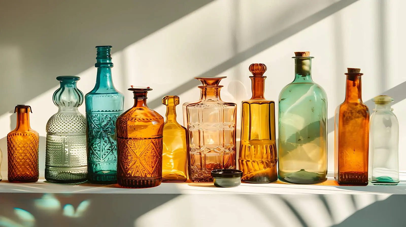 Vintage Bottles in Aesthetic Home Interior — free download from Dotvec