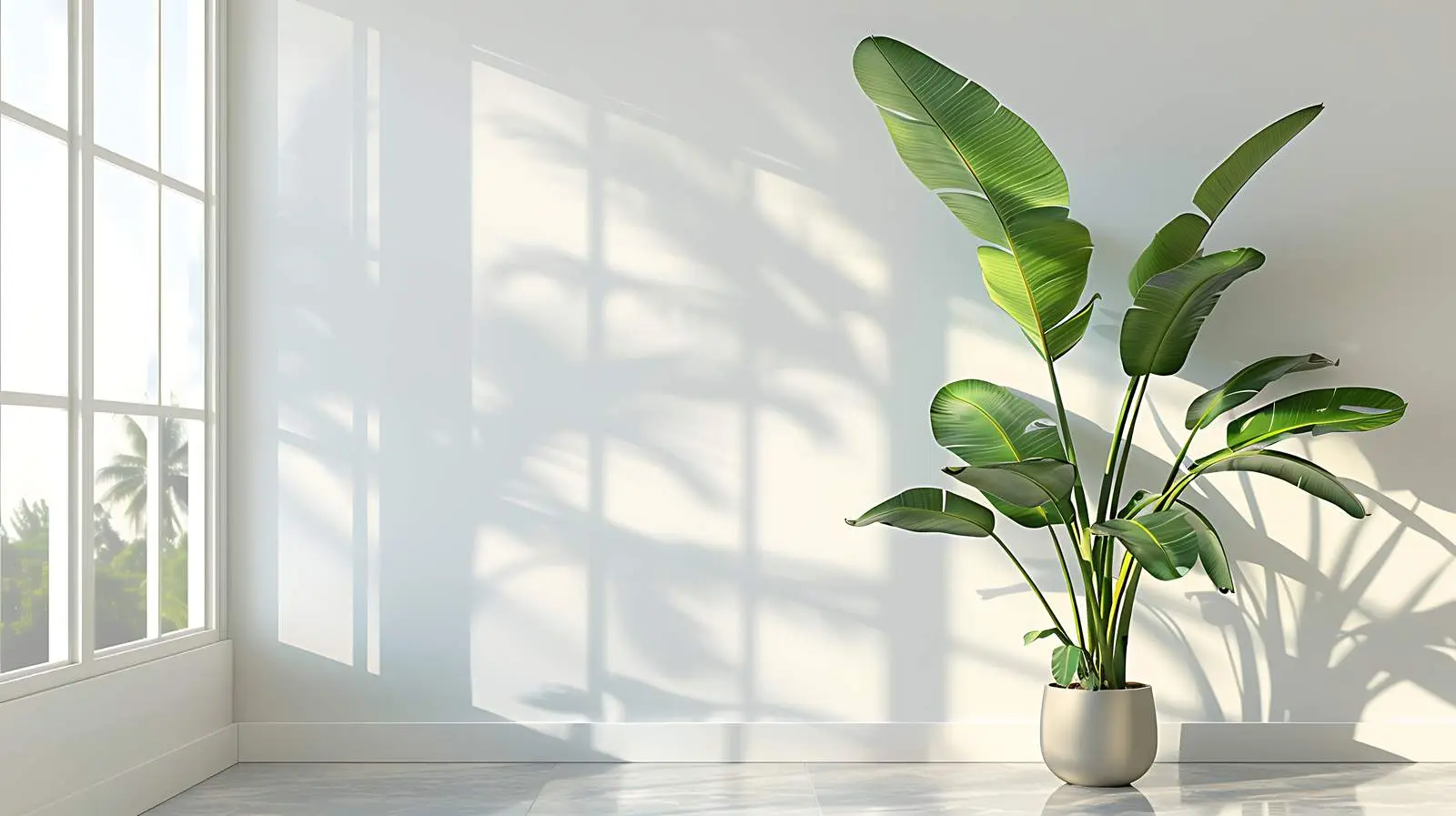 Aesthetic Home Interior with Tropical Plants — free download from Dotvec