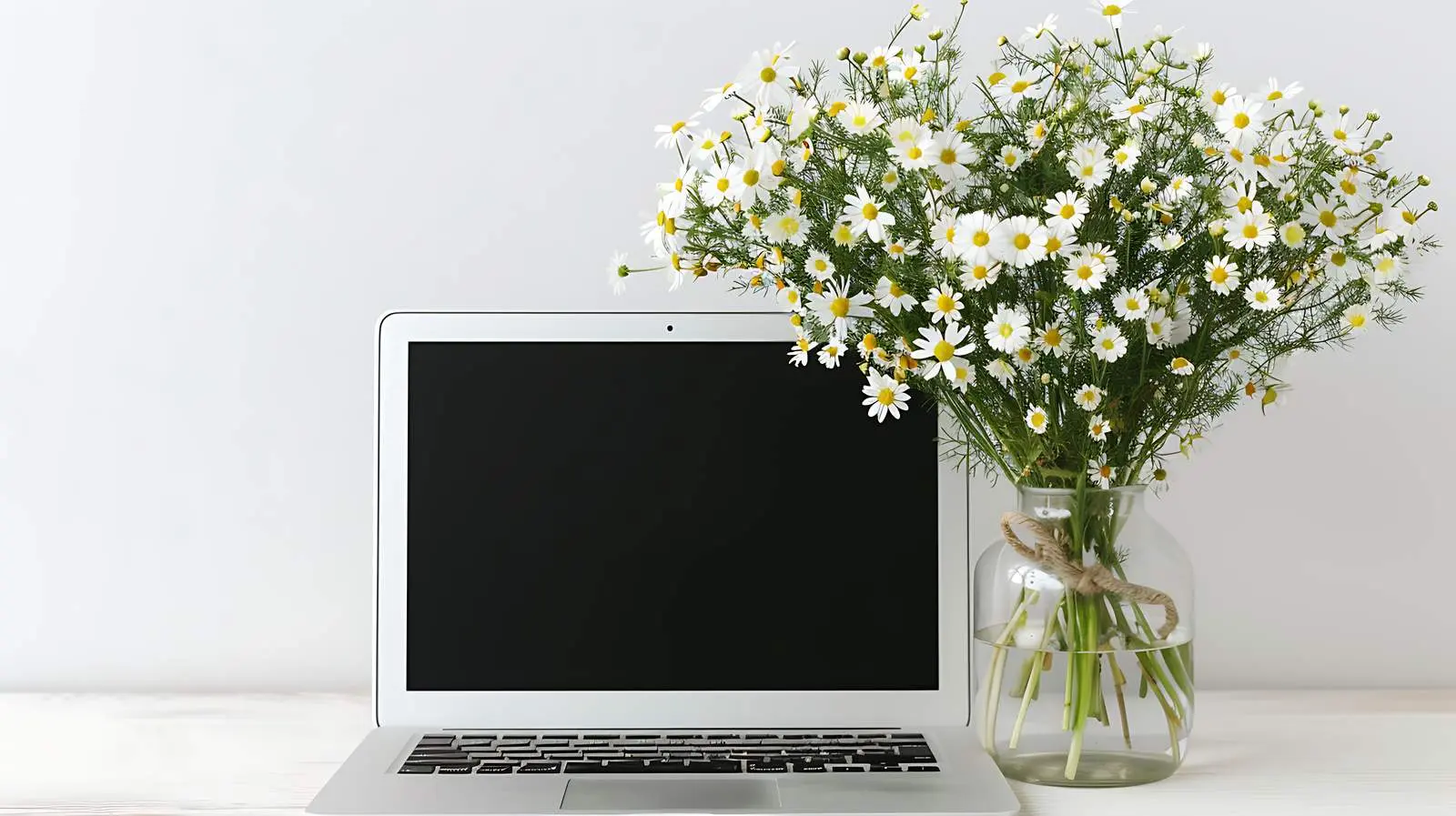 Aesthetic Home Office Workspace with Laptop — free download from Dotvec