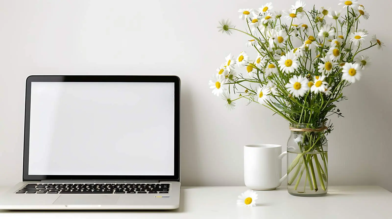 Aesthetic Home Office Workspace with Laptop — free download from Dotvec