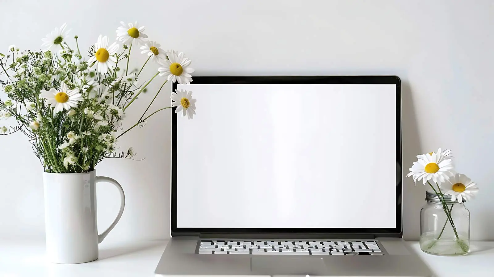 Stylish Home Office Desk with Laptop — free download from Dotvec