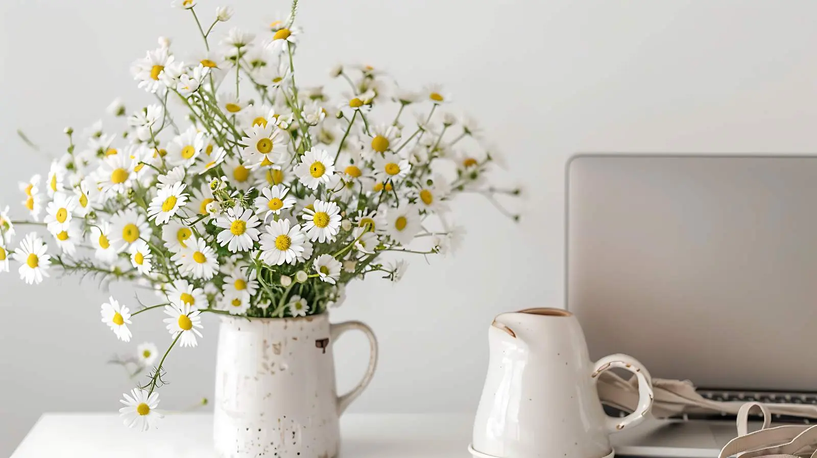 Aesthetic Home Office Workspace with Laptop — free download from Dotvec