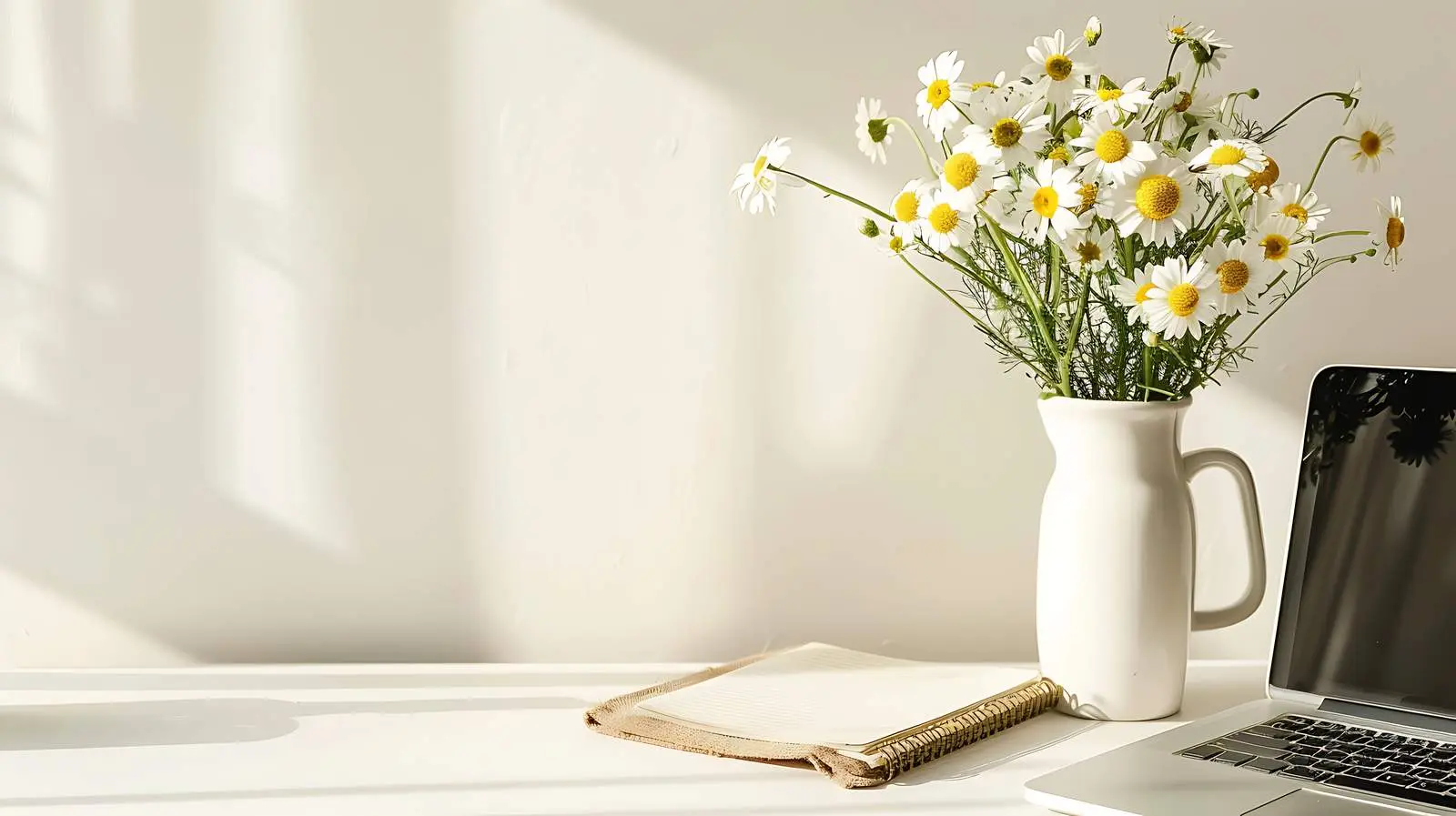 Aesthetic Home Office Workspace with Laptop – free desktop setup image from Dotvec