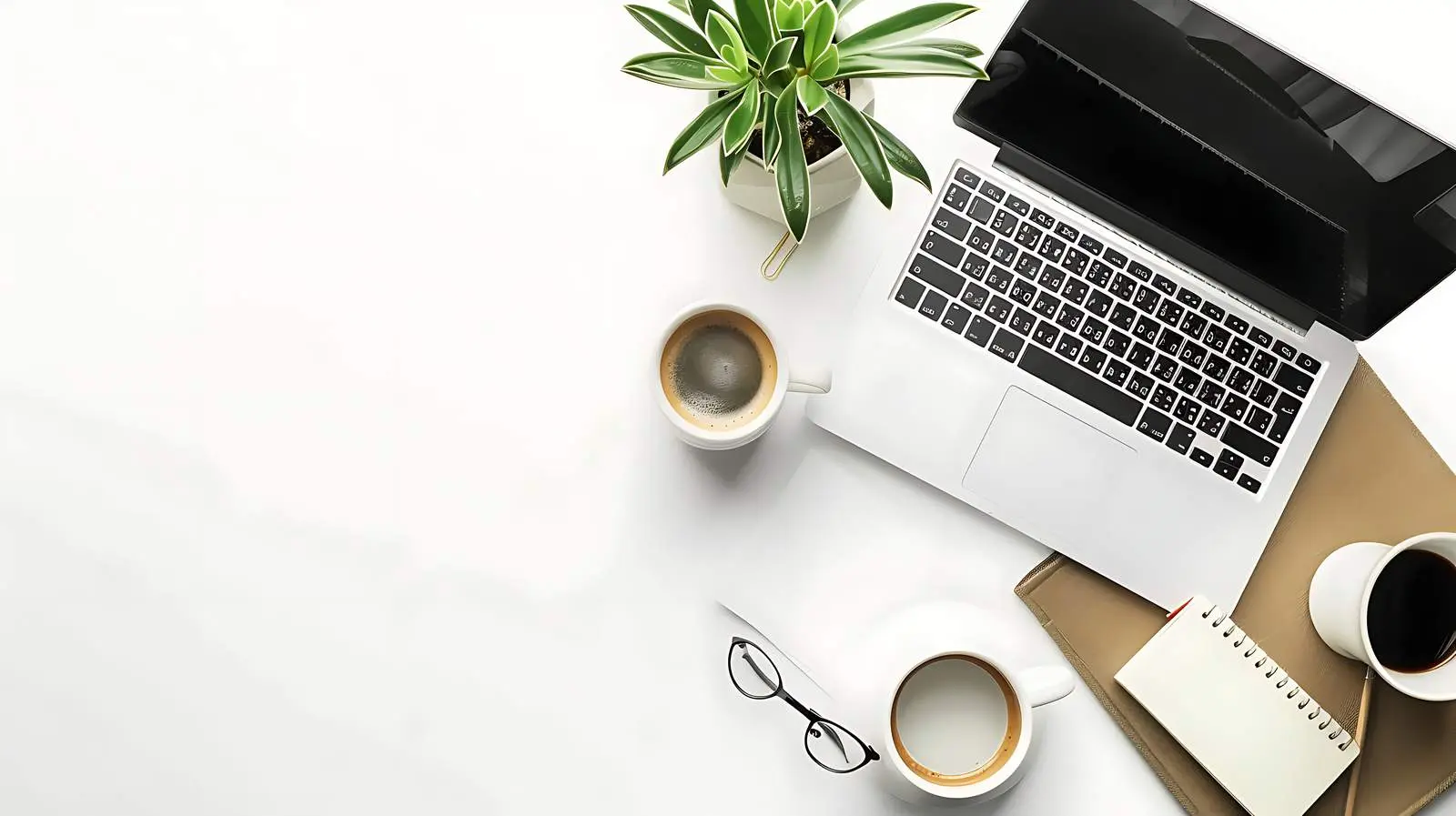 Aesthetic Home Office Workspace with Laptop — free download from Dotvec