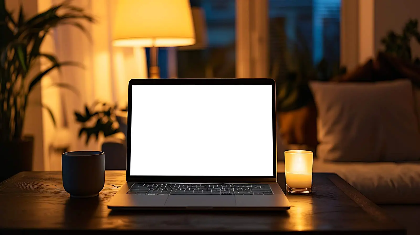 Aesthetic Home Office Workspace with Laptop — free download from Dotvec