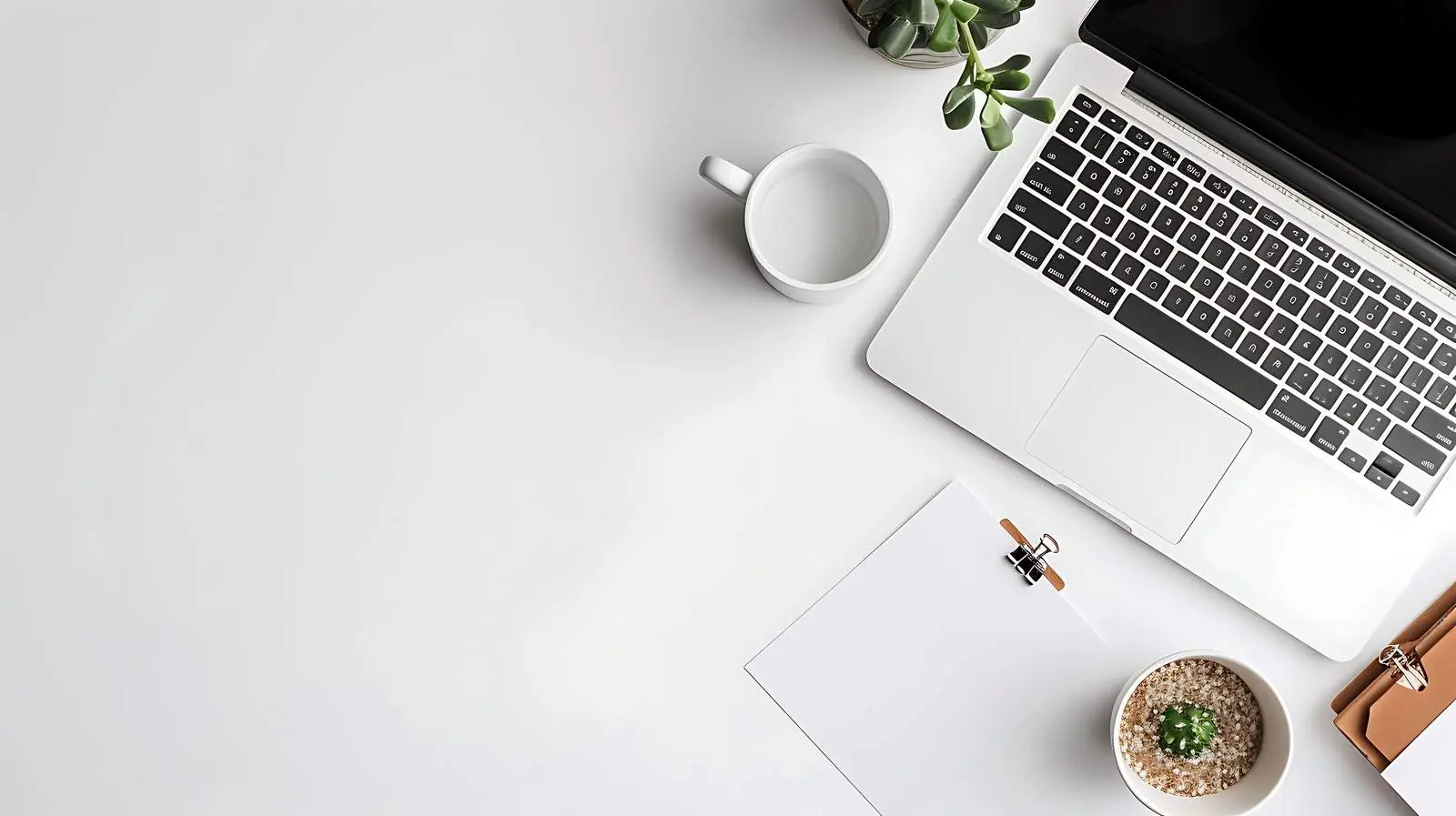 Aesthetic Home Office Workspace with Notebook — free download from Dotvec