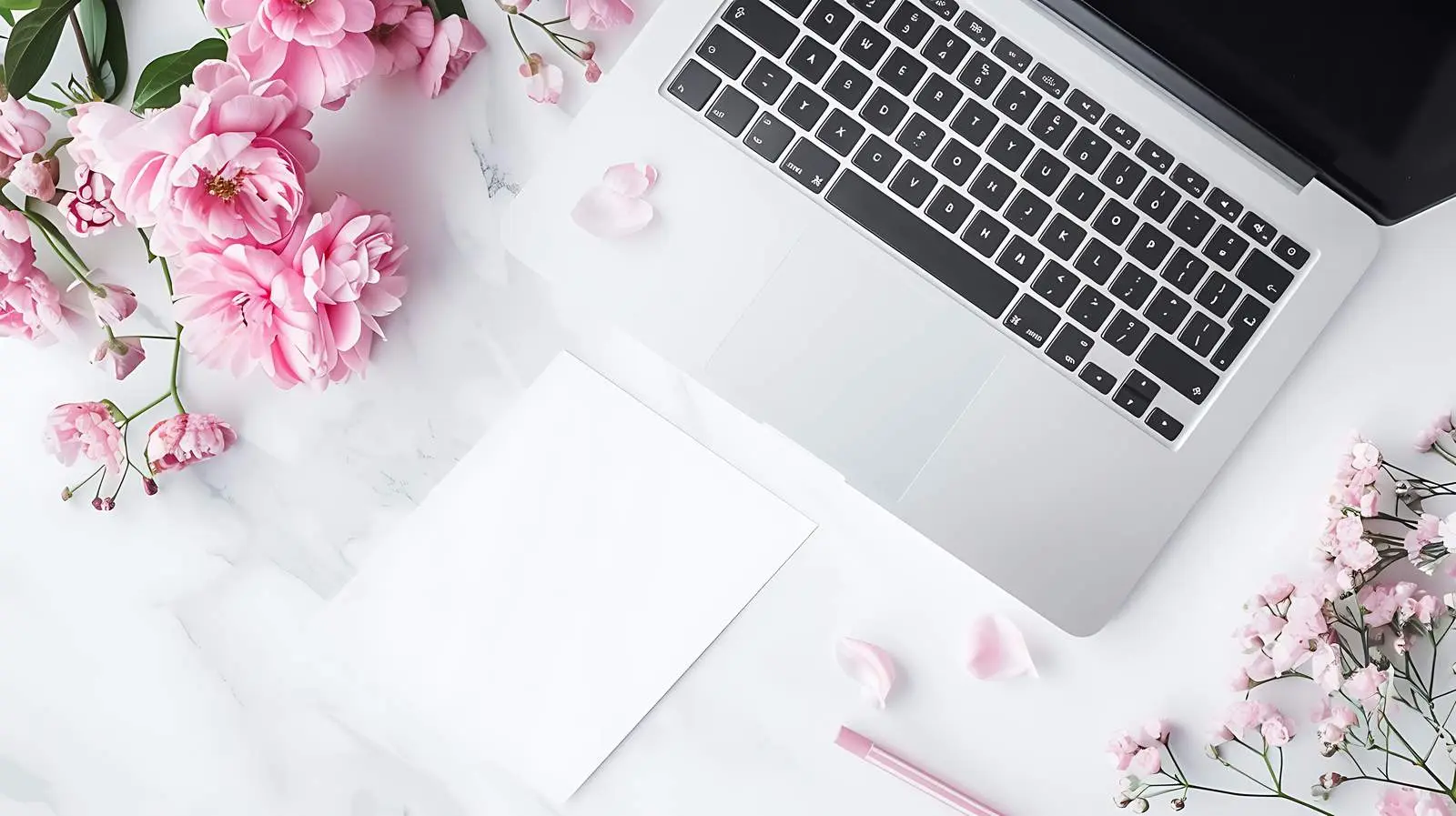 Aesthetic Home Office Workspace with Notebook — free download from Dotvec