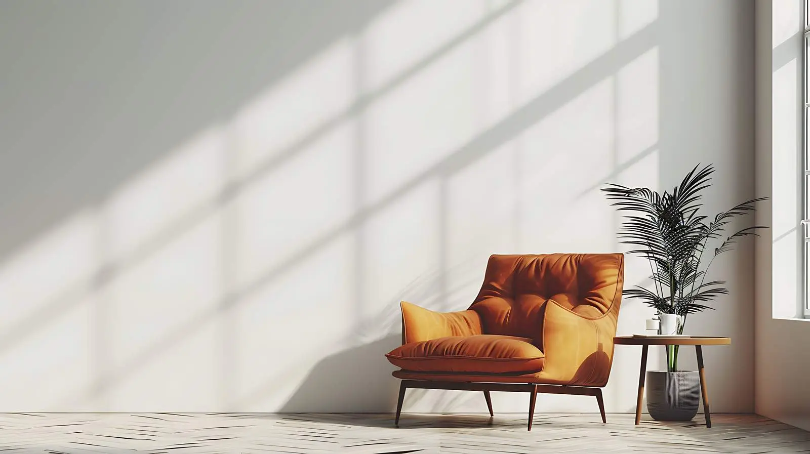Luxury Modern Home Interior with Orange Accents — free download from Dotvec