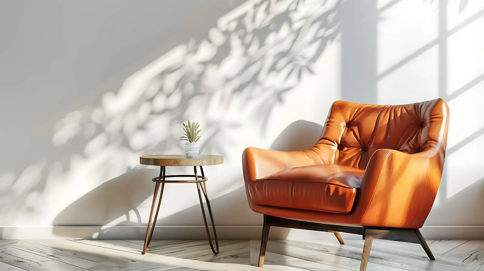 Aesthetic Modern Home Interior with Orange Accents — free download from Dotvec