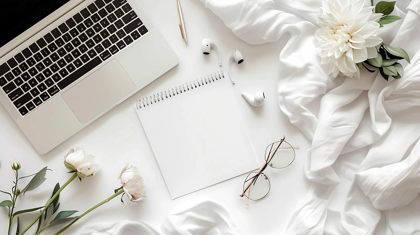 Luxury Aesthetic Workspace Spiral Notebook Template – free school image from Dotvec