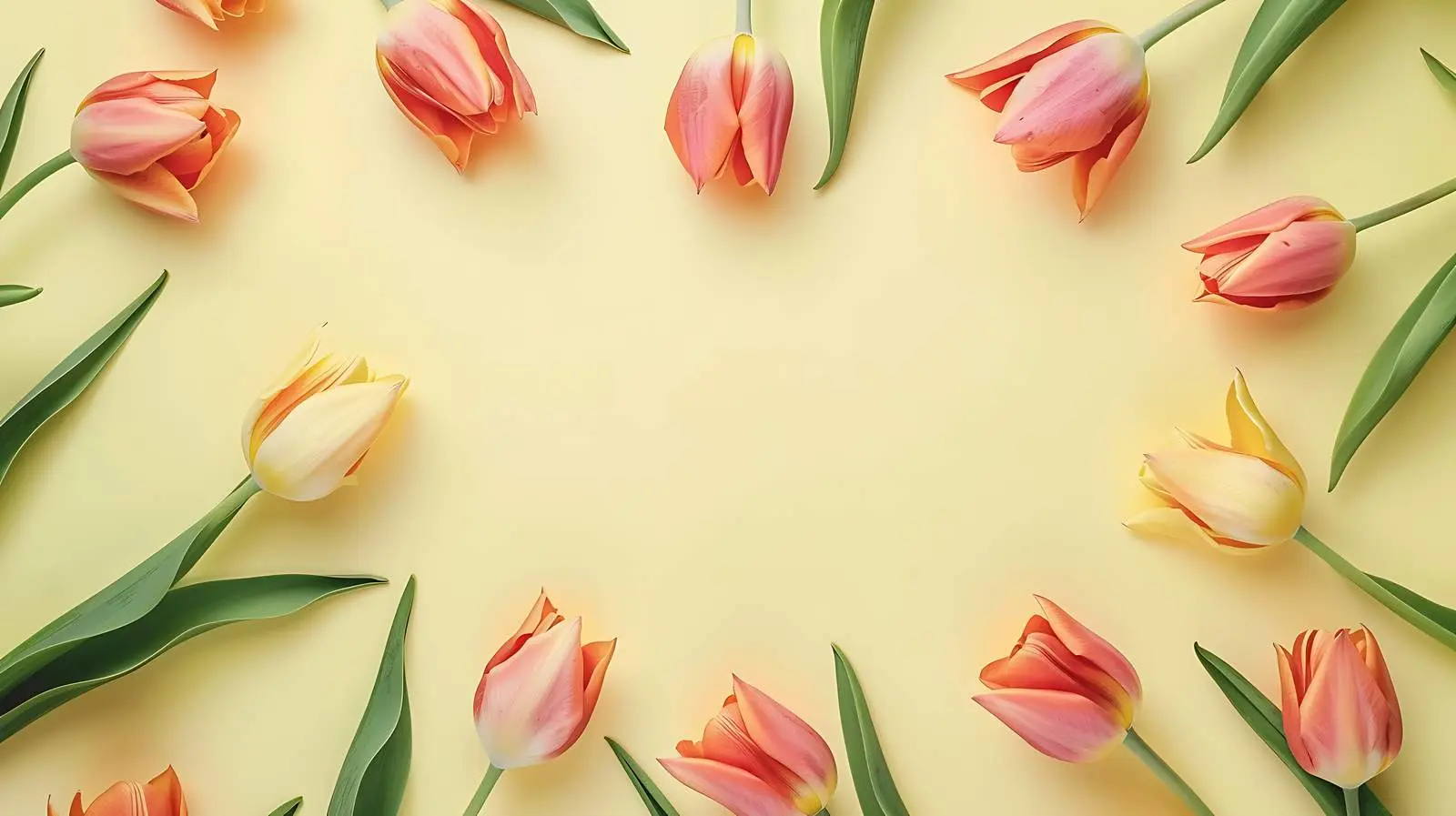 Minimal Floral Composition with Tulip Frame — free download from Dotvec