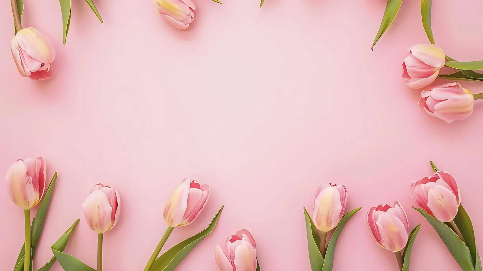 Minimal Floral Composition with Blank Tulip Frame — free download from Dotvec