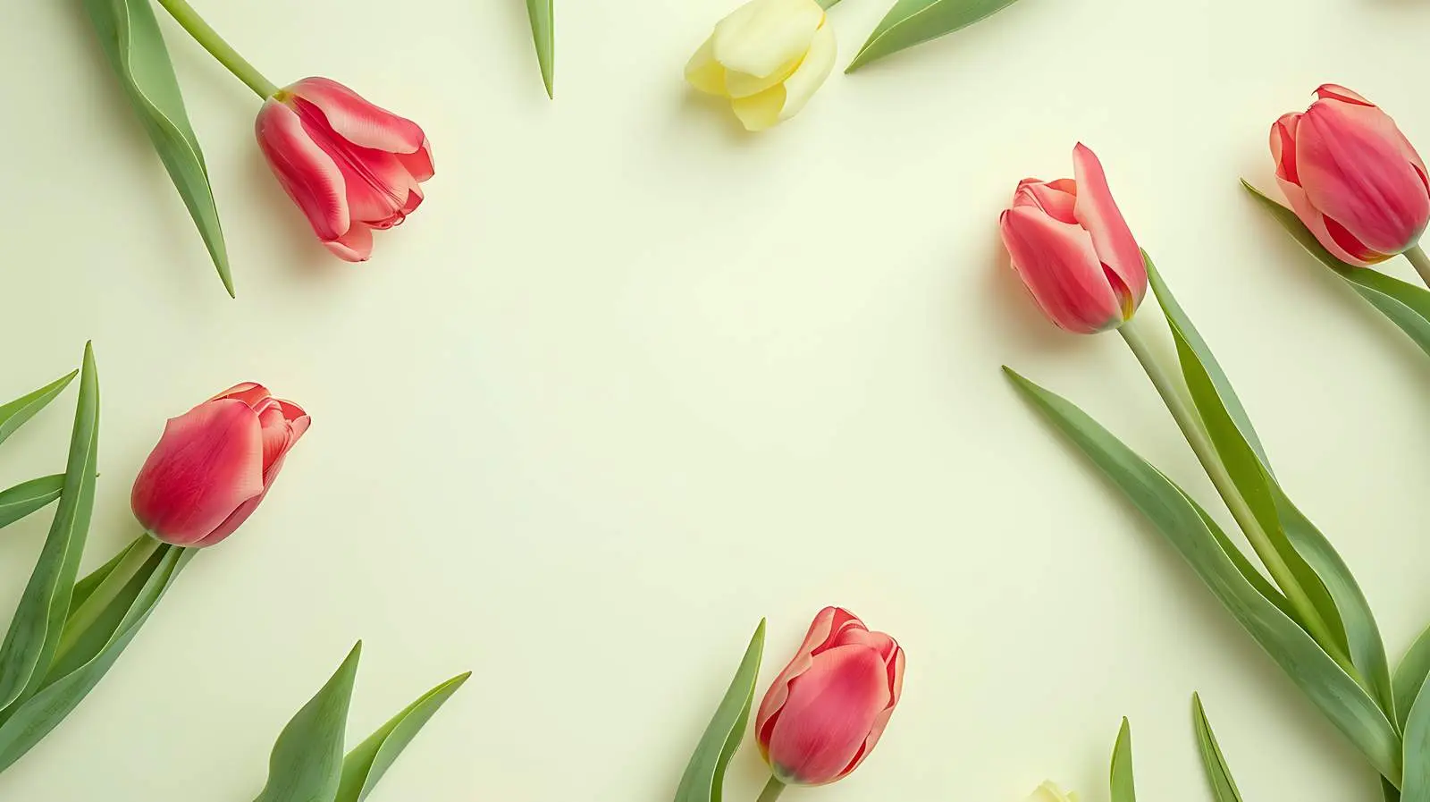 Minimal Floral Composition with Tulip Frame — free download from Dotvec