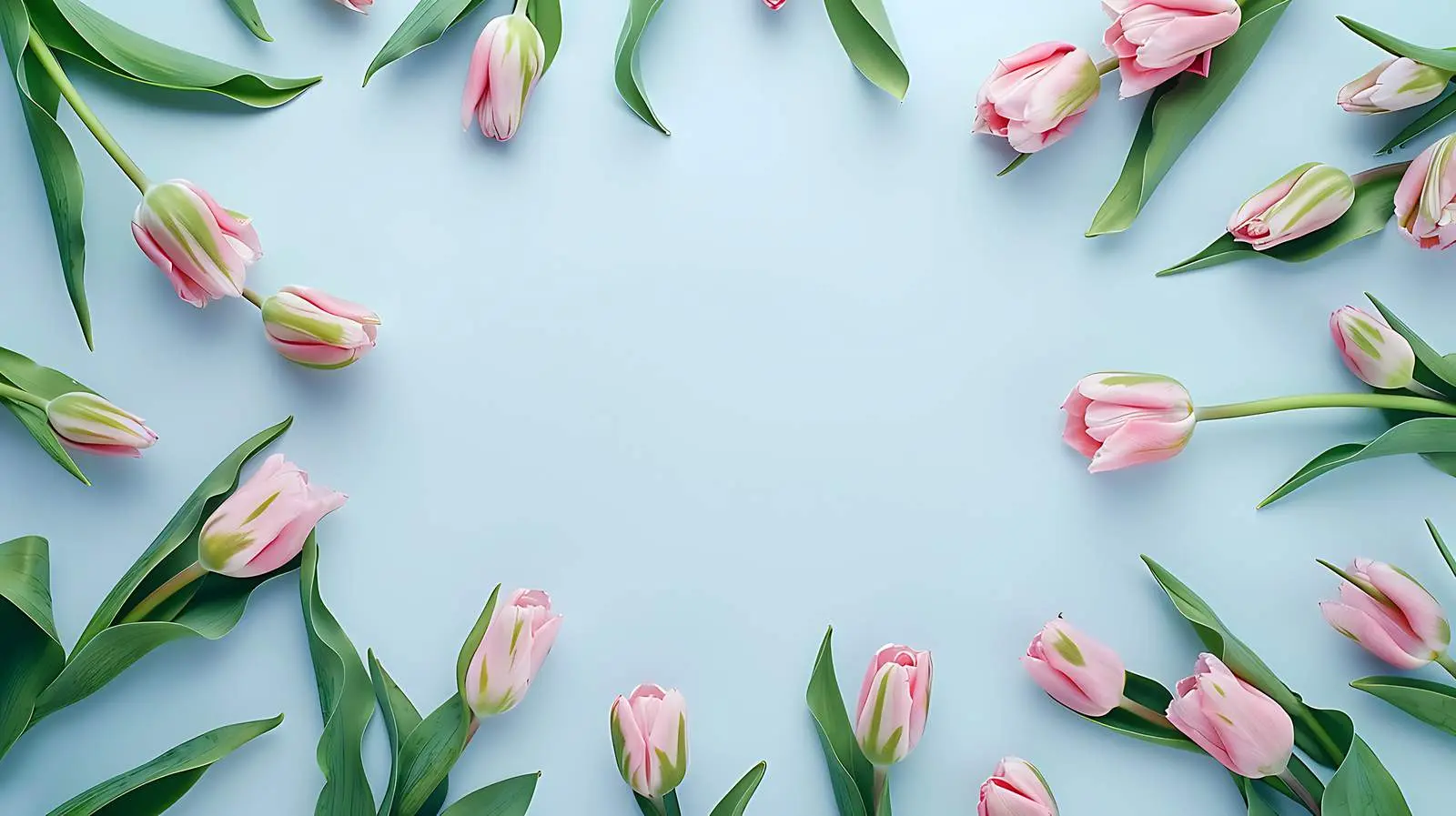 Minimal Floral Composition with Tulip Frame — free download from Dotvec