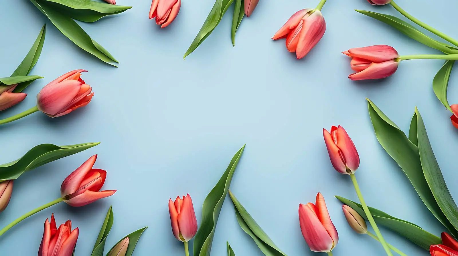 Minimal Floral Composition with Tulip Frame – free lip image from Dotvec