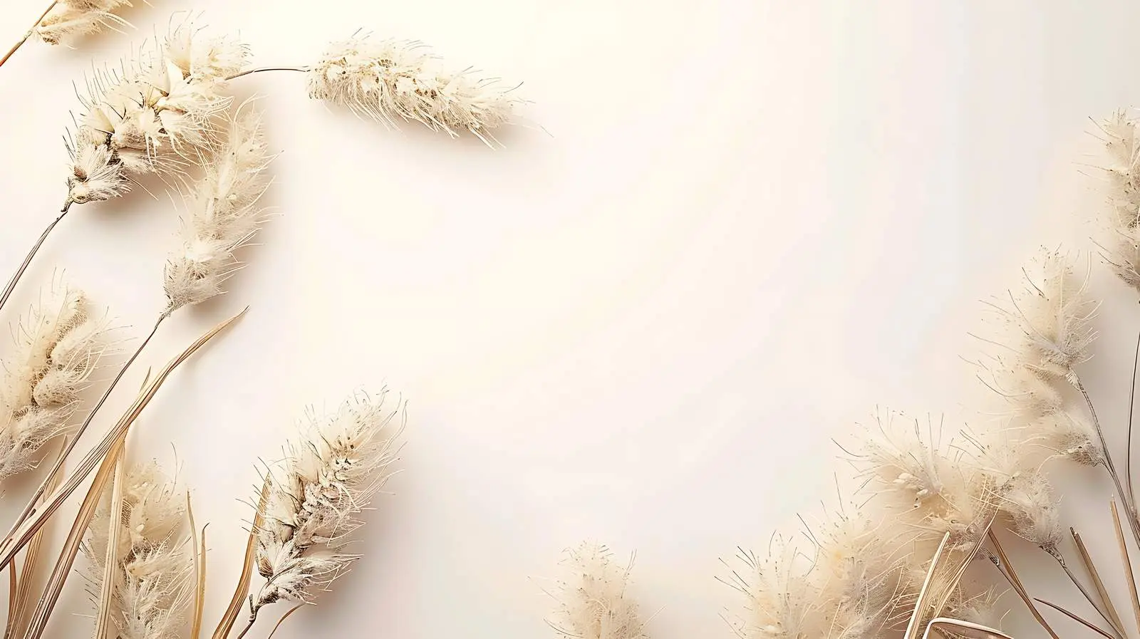 Minimal Floral Composition with Wheat Frame — free download from Dotvec