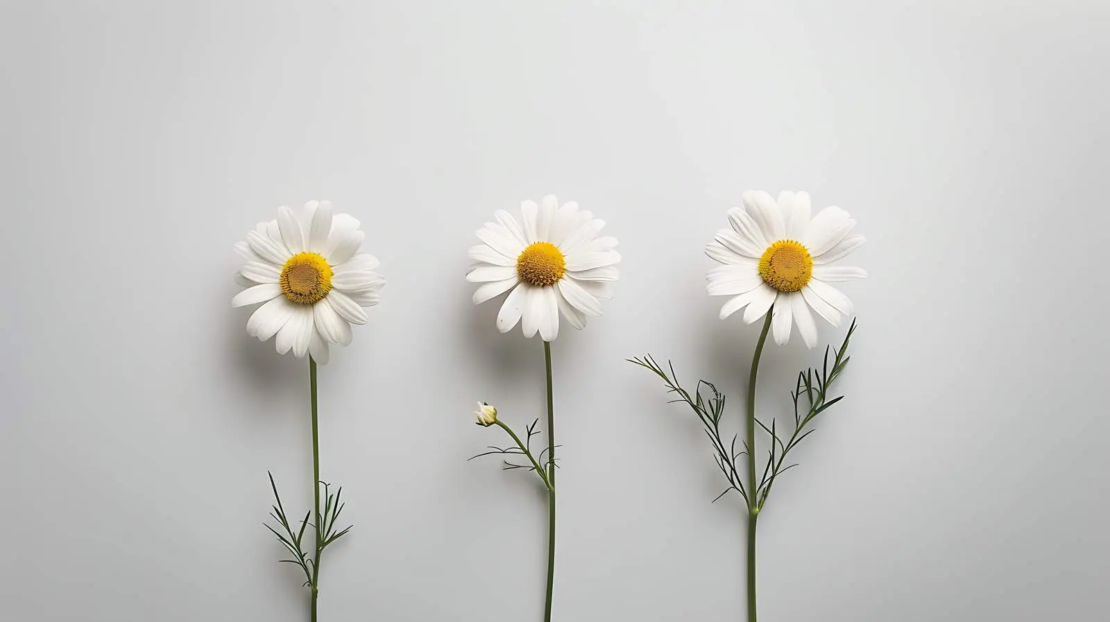 Minimalist Chamomile Flower Aesthetic on White Background — free download from Dotvec
