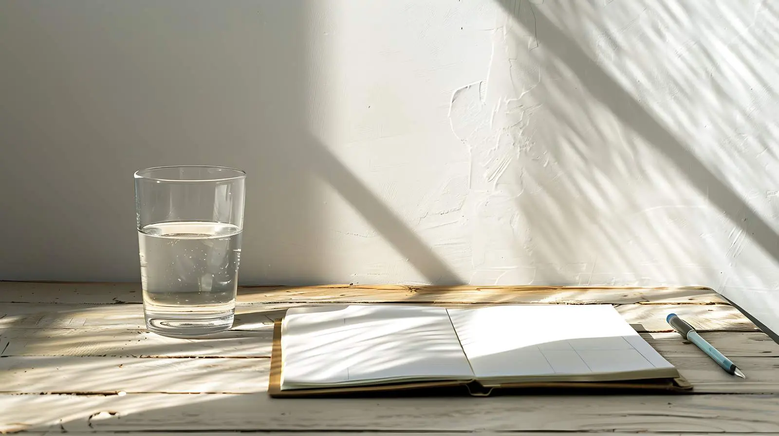 Minimalist Aesthetic Notebook and Water Glass — free download from Dotvec