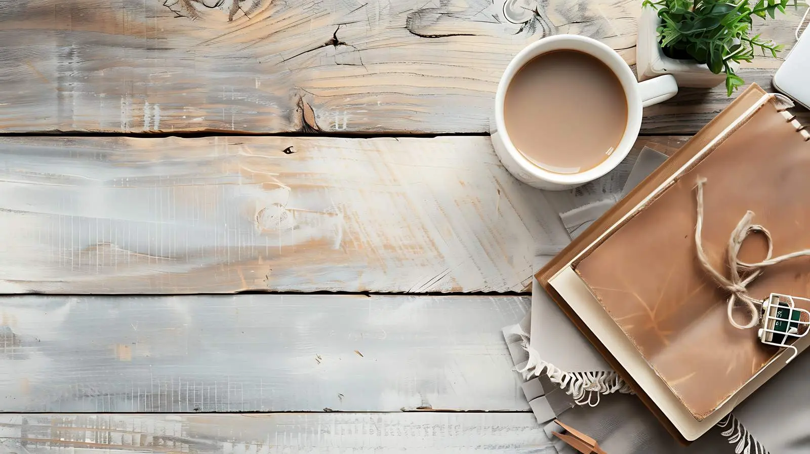 Aesthetic Minimalist Notebook and Coffee Scene — free download from Dotvec