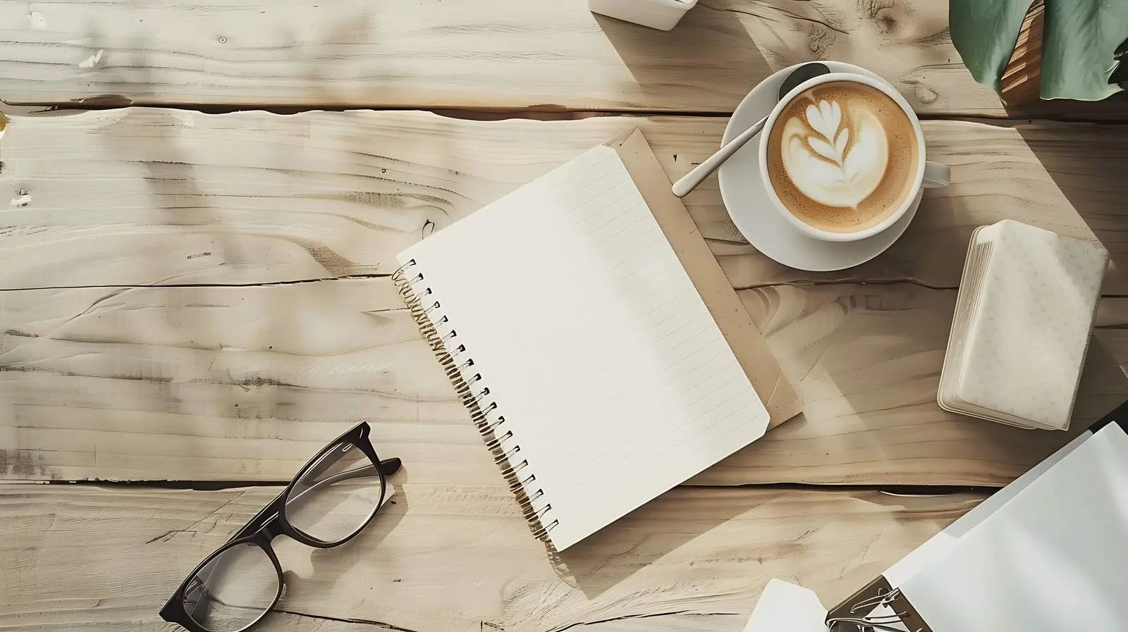 Minimalist Aesthetic Notebook and Coffee Cup — free download from Dotvec