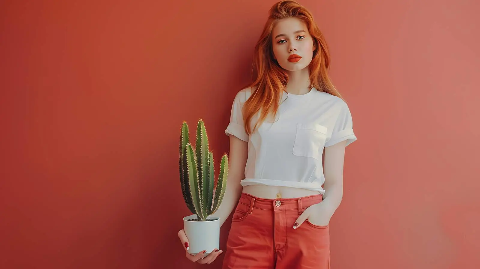 Minimalist Fashion Concept with Young Beautiful Woman — free download from Dotvec