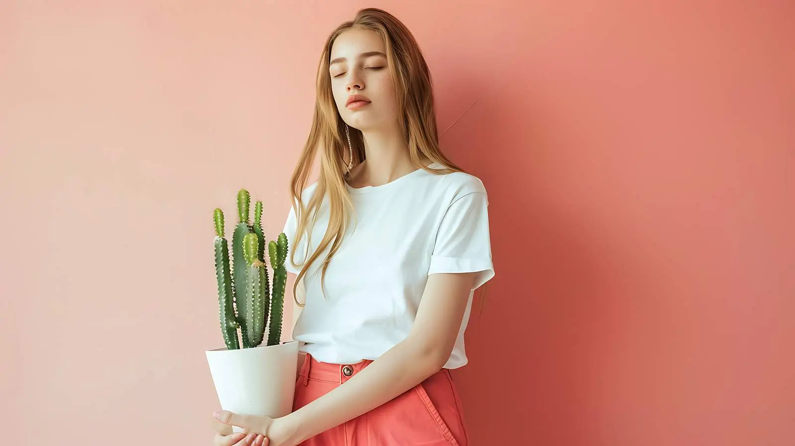 Young Beautiful Woman in Minimalist Fashion — free download from Dotvec