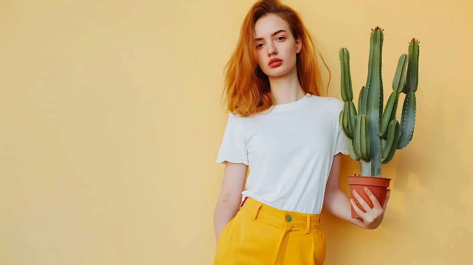 Young Beautiful Woman in Minimalist Fashion — free download from Dotvec