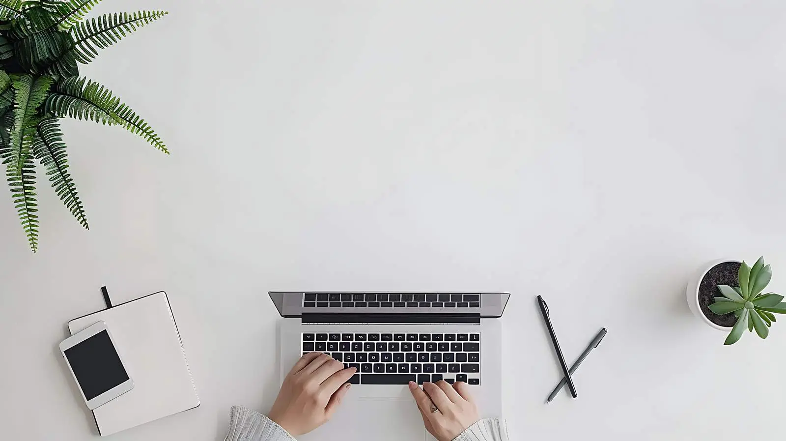 Aesthetic Minimalist Home Office Workspace Desk — free download from Dotvec